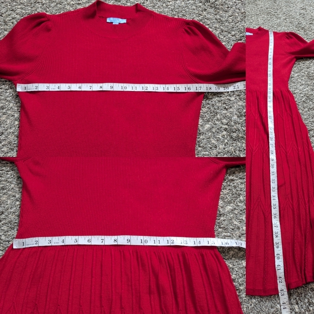 Draper James Women's Red Knit Dress Elegant Sweater Dress - Picture 8 of 8
